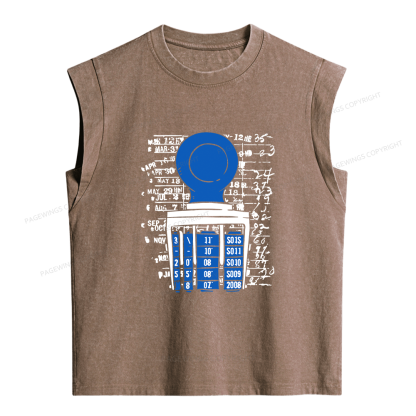 Pagewings Books Library Stamp Women's Washed Tank Top