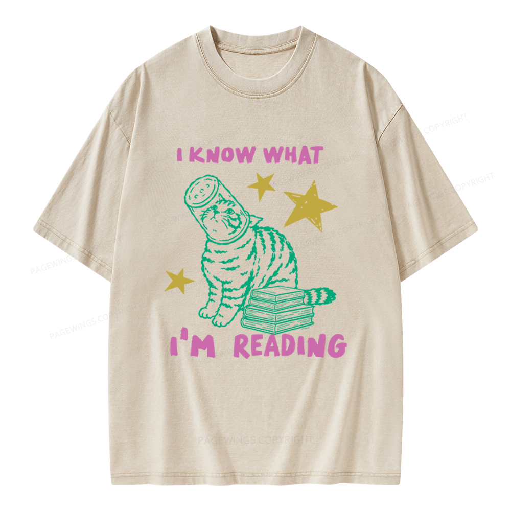 Pagewings I Know What I’m Reading Unisex Washed T-shirt