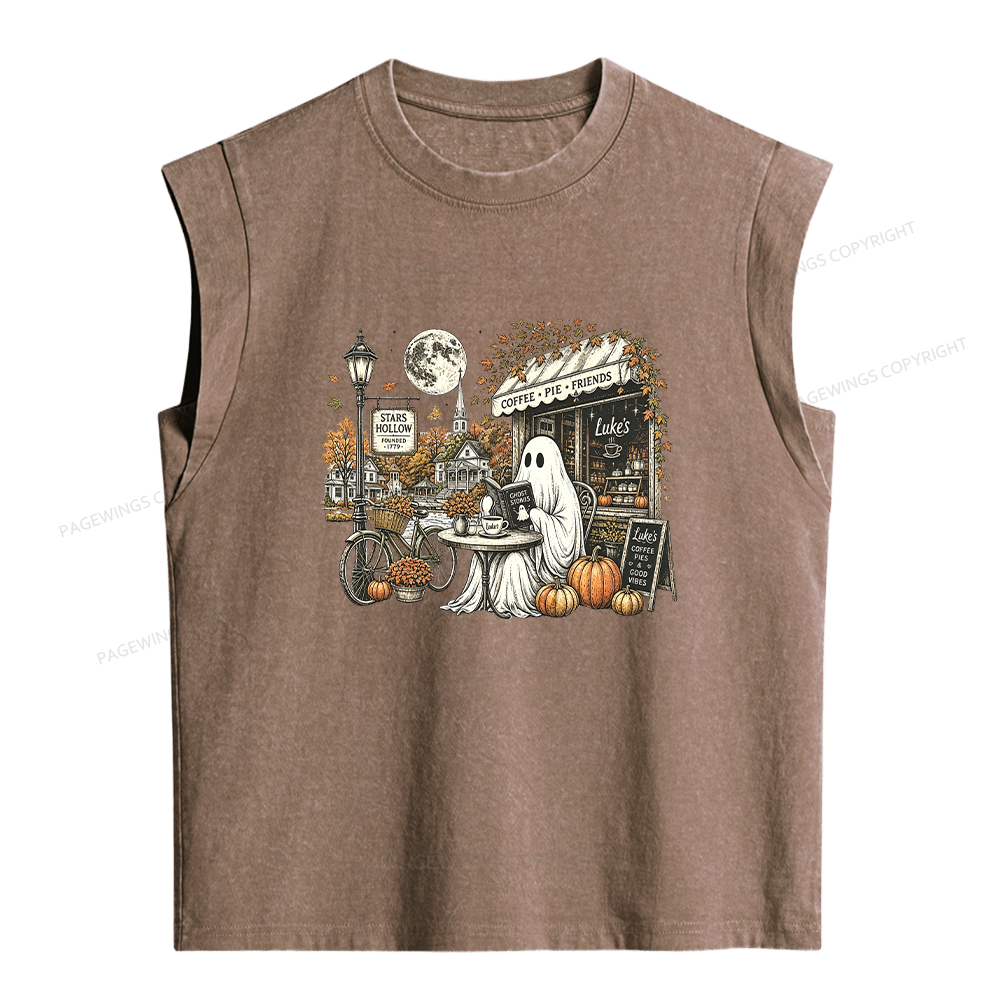 Pagewings Stars Hollow Ghost Women's Washed Tank Top