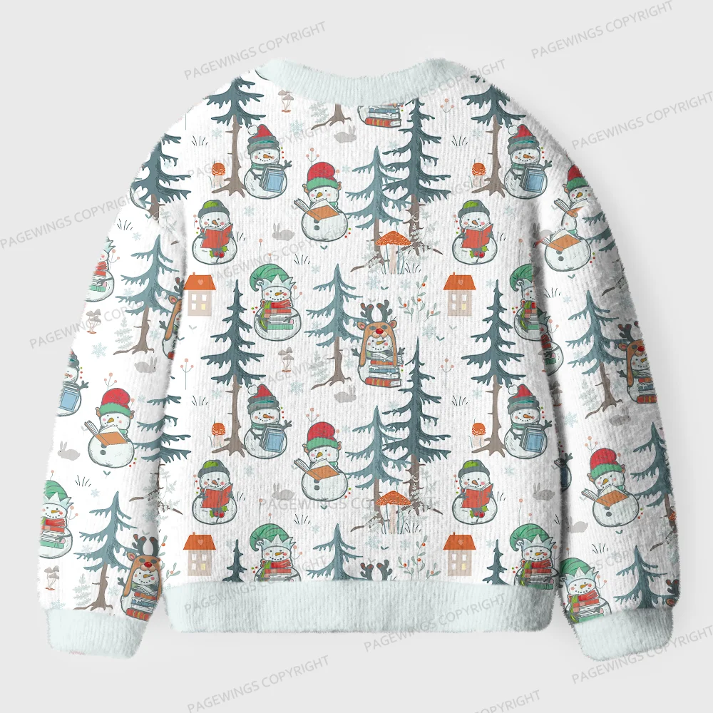Pagewings  Winter Snowman  Unisex Ugly Cardigan Sweaters