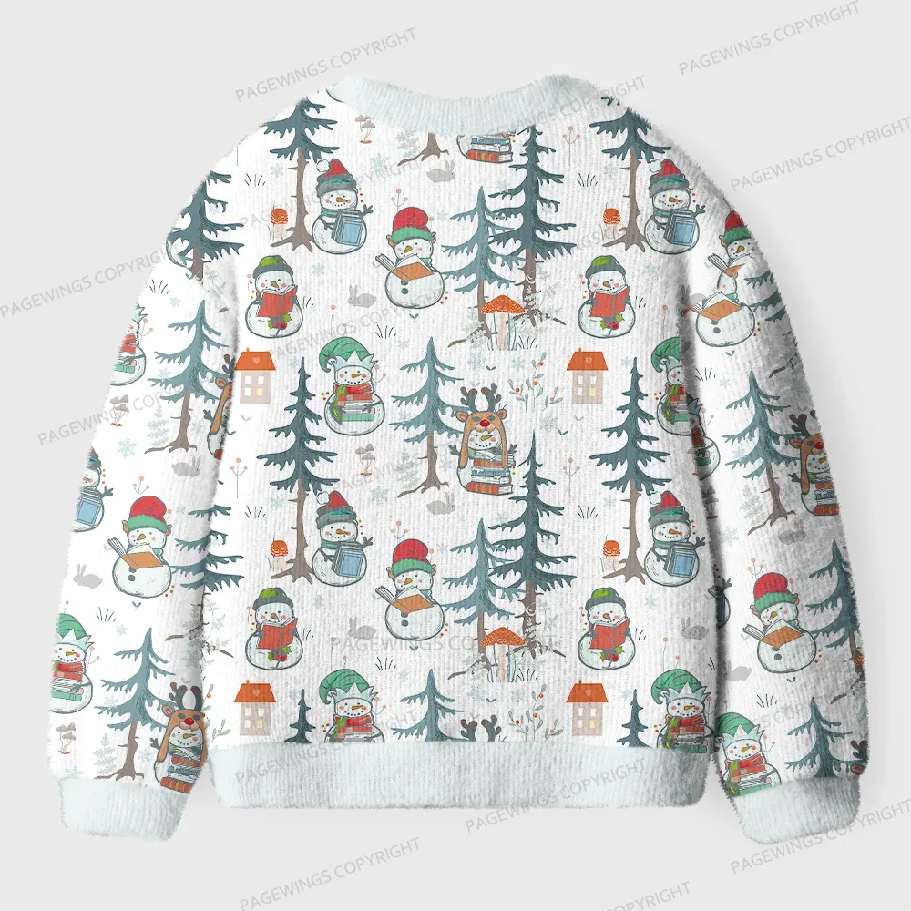 Pagewings  Winter Snowman  Unisex Ugly Cardigan Sweaters