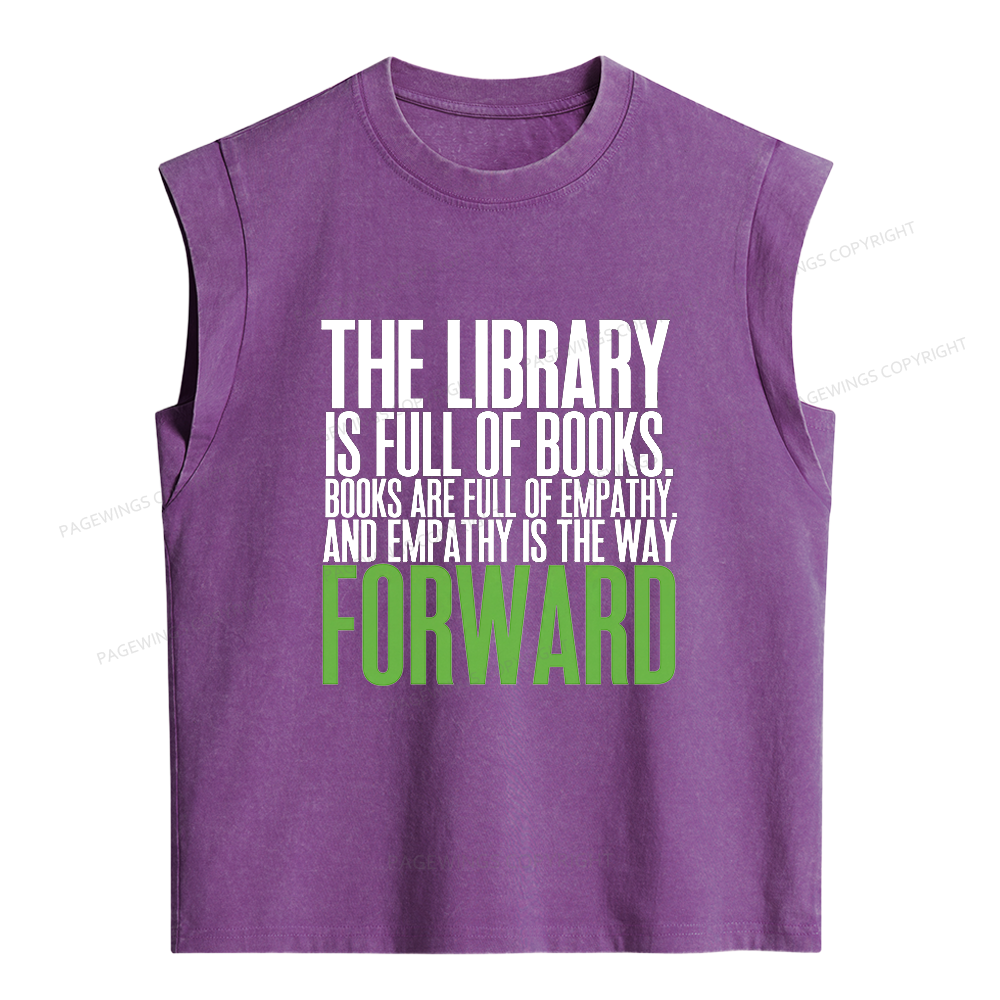 Pagewings Books Are Full of Empathy Women's Washed Tank Top