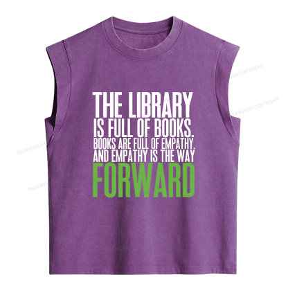 Pagewings Books Are Full of Empathy Women's Washed Tank Top