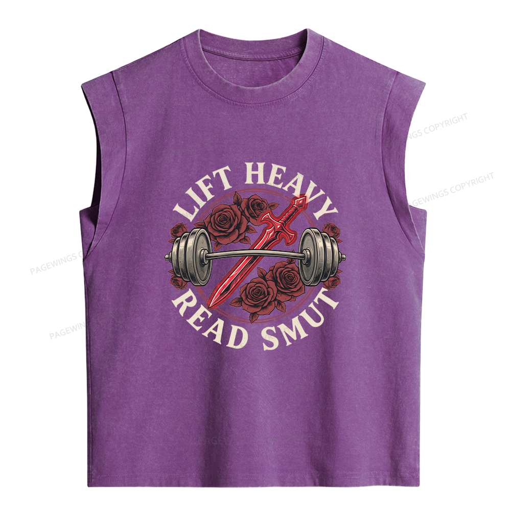 Pagewings Lift Heavy Read Smut Women's Washed Tank Top