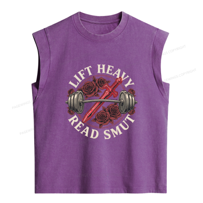 Pagewings Lift Heavy Read Smut Women's Washed Tank Top