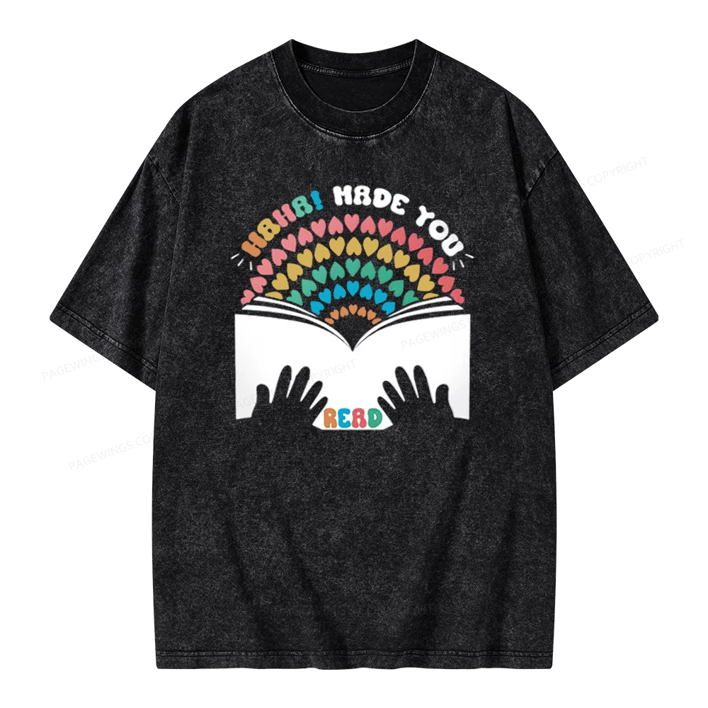 Pagewings Haha-Made You Read Unisex Washed T-shirt