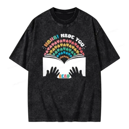 Pagewings Haha-Made You Read Unisex Washed T-shirt