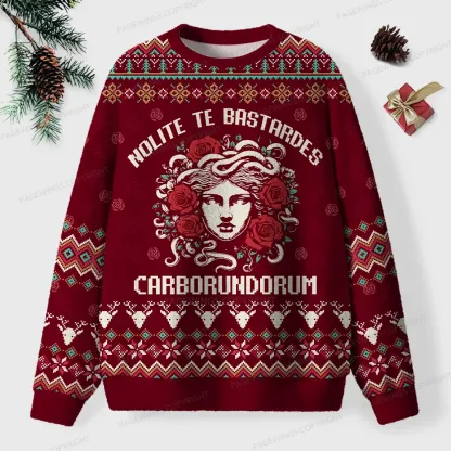 Pagewings Nolite Te Bastardes Carborundorum Unisex Ugly Knit Sweatshirt