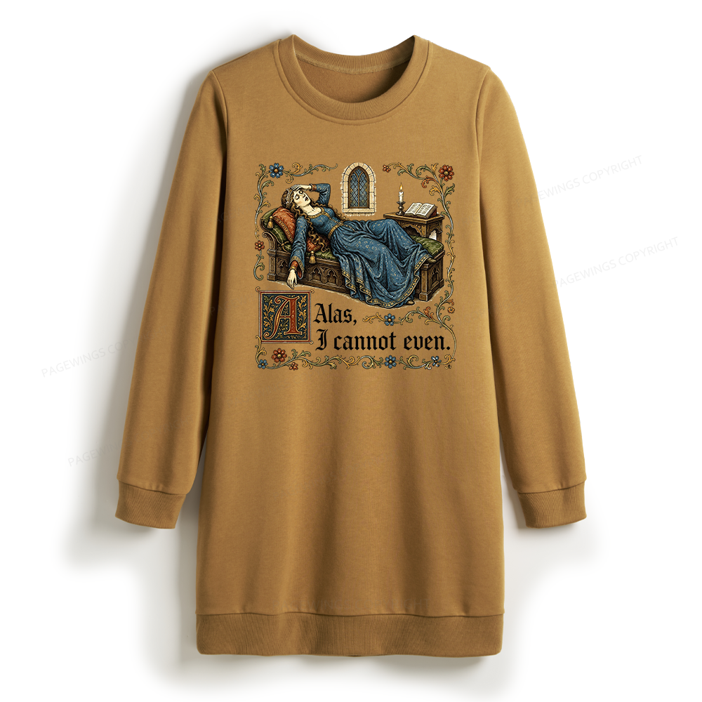 Pagewings Medieval Book Lover Sweatshirt Dress