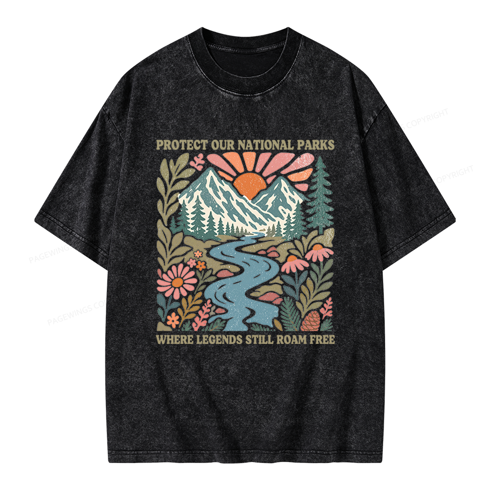 Pagewings National Parks Unisex Washed T-shirt