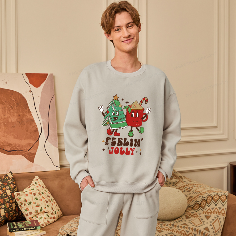Pagewings Feeling Jolly Unisex Fleece Sweatshirt Set 