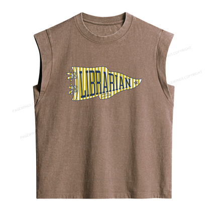 Pagewings Personalized Librarian Teacher Women's Washed Tank Top