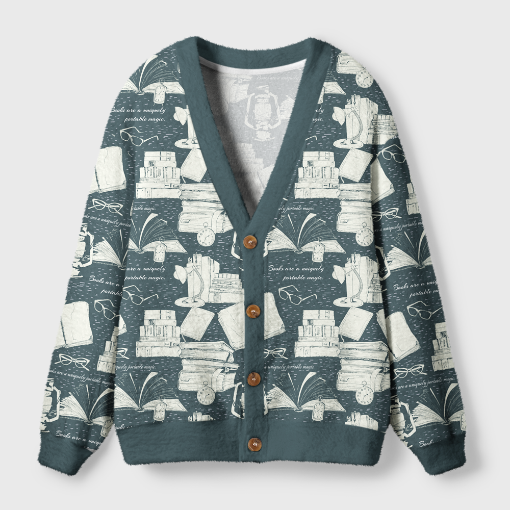 Pagewings Read Books Be Kind Stay Weird Light Knit Unisex Cardigan Sweaters