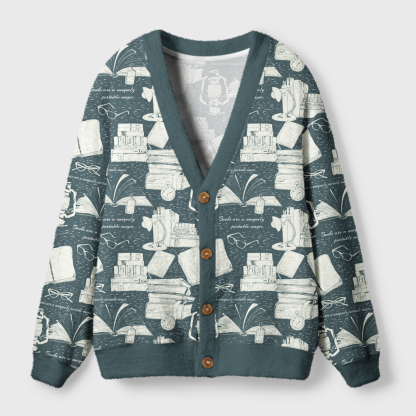 Pagewings Read Books Be Kind Stay Weird Light Knit Unisex Cardigan Sweaters