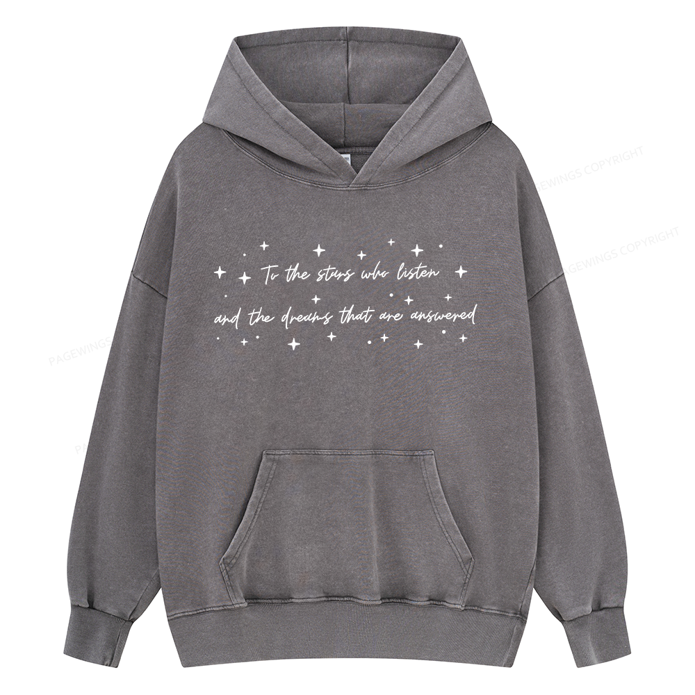 Pagewings To the Stars Who Listen Unisex Washed Hoodie