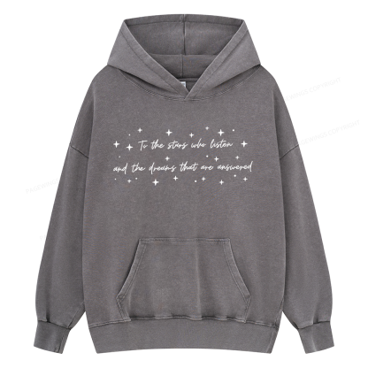 Pagewings To the Stars Who Listen Unisex Washed Hoodie