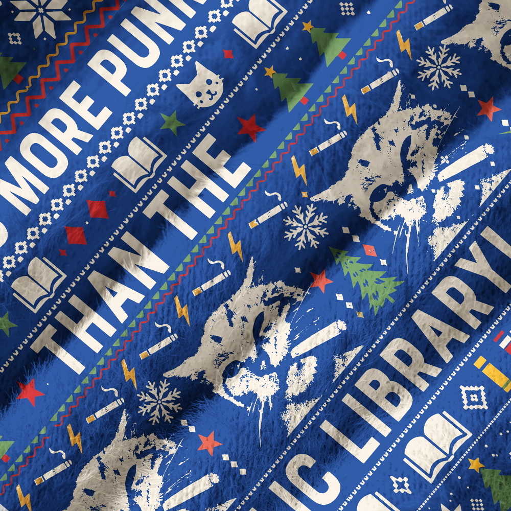 Pagewings What's More Punk Than The Public Library Off Shoulder Ugly Knit Sweater