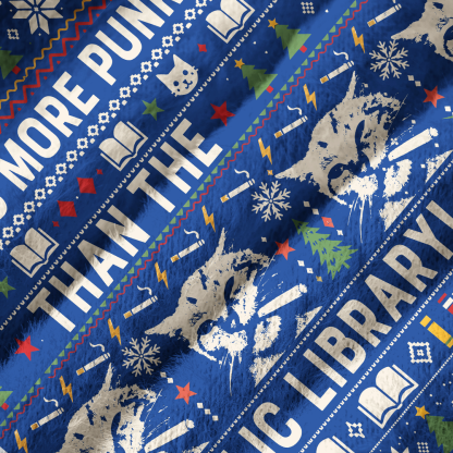 Pagewings What's More Punk Than The Public Library Off Shoulder Ugly Knit Sweater