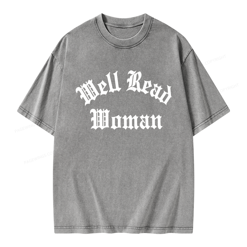 Pagewings Well Read Woman Unisex Washed T-shirt