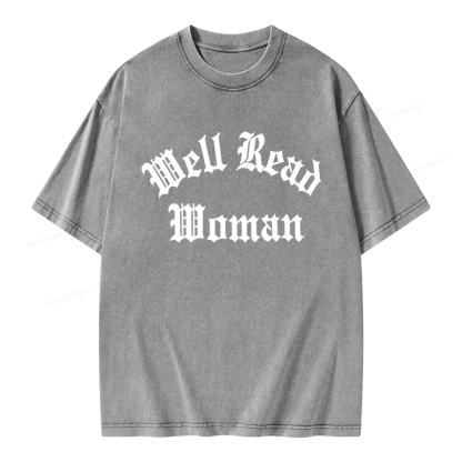 Pagewings Well Read Woman Unisex Washed T-shirt
