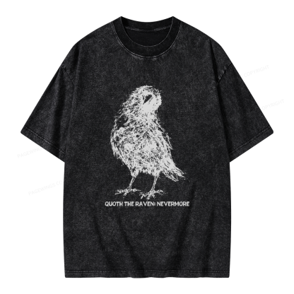 Pagewings Nevermore Crow Unisex Washed T-shirt