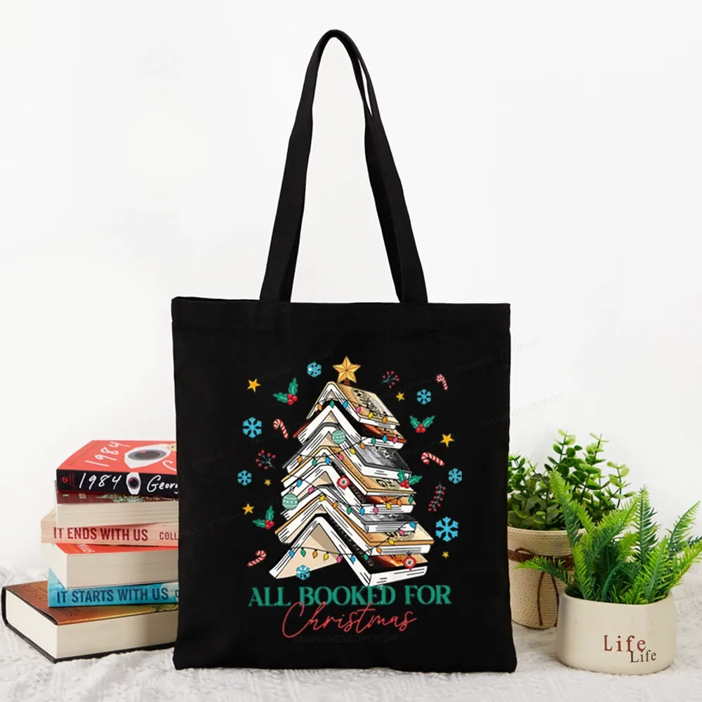 Pagewings Fourth Wing All Booked For Christmas Christmas Tote Bag