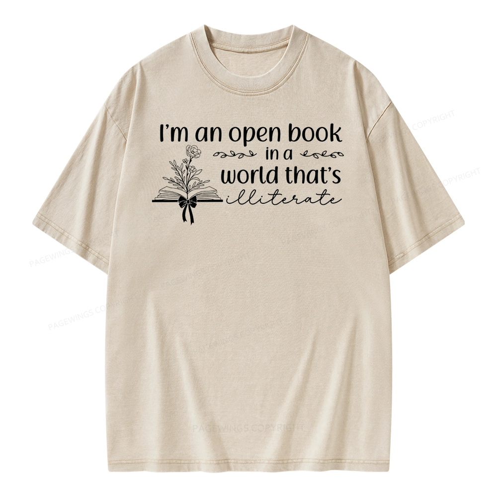 Pagewings An Open Book in a World Unisex Washed T-shirt