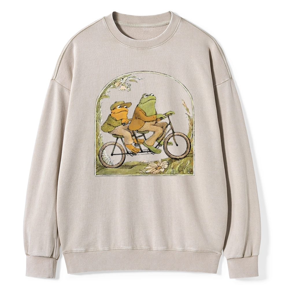 Pagewings Frog And Toad Book Vintage Unisex Washed Sweatshirt
