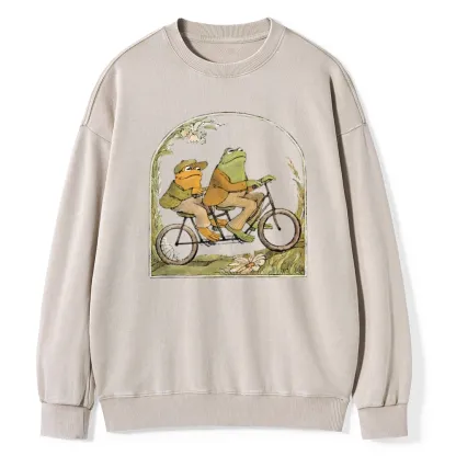 Pagewings Frog And Toad Book Vintage Unisex Washed Sweatshirt