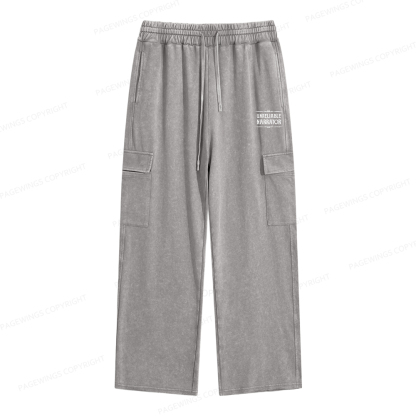 Pagewings Unreliable Narrator Unisex Washed Cargo Sweatpants