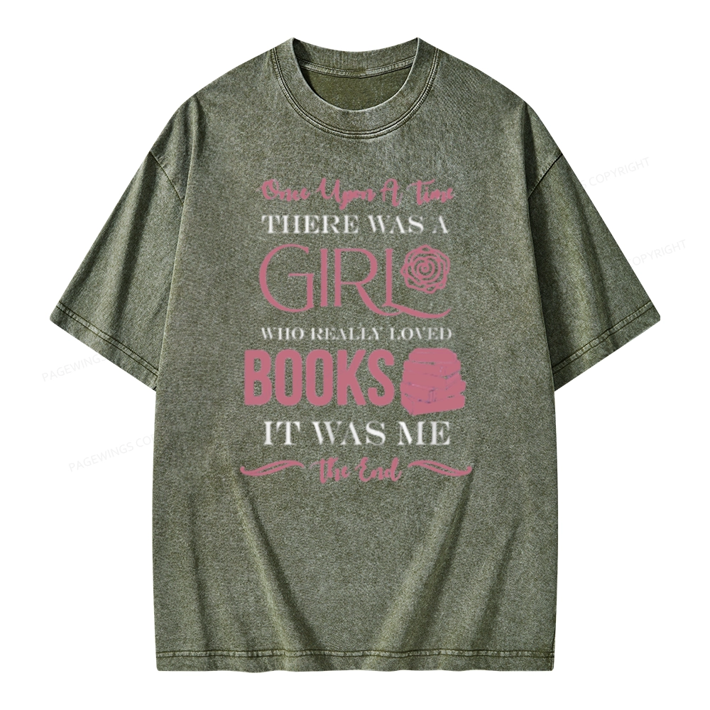 Pagewing The Girl Who Really Love Book Unisex Washed T-shirt