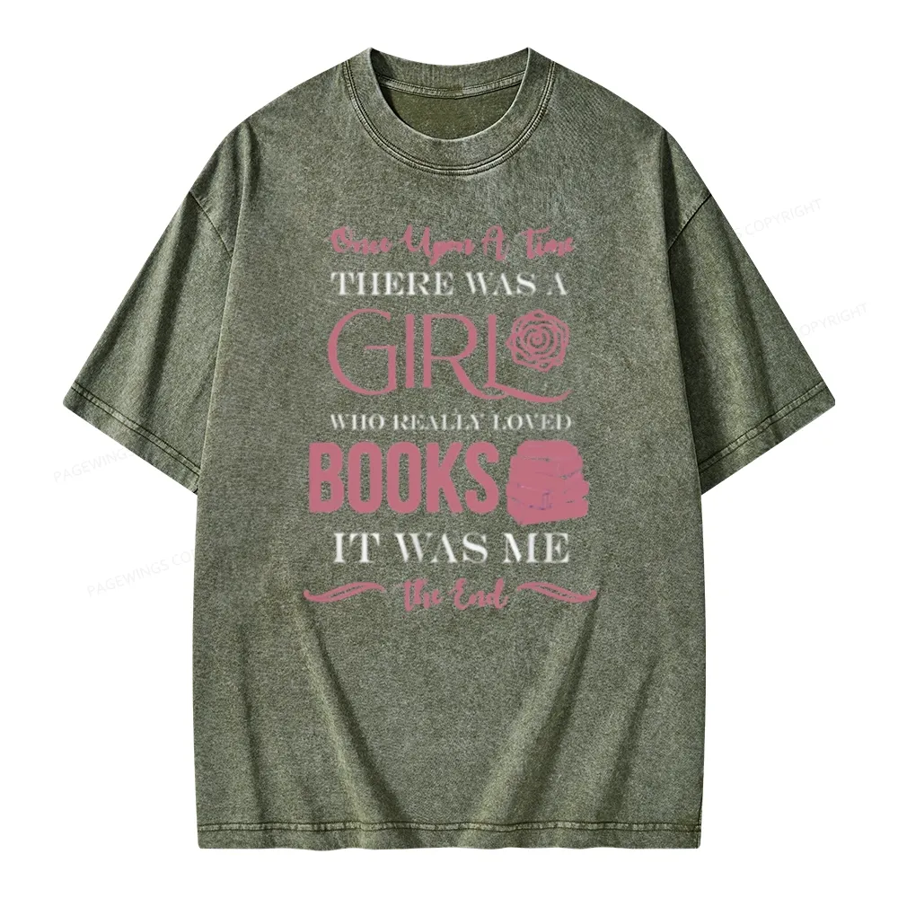 Pagewing The Girl Who Really Love Book Unisex Washed T-shirt