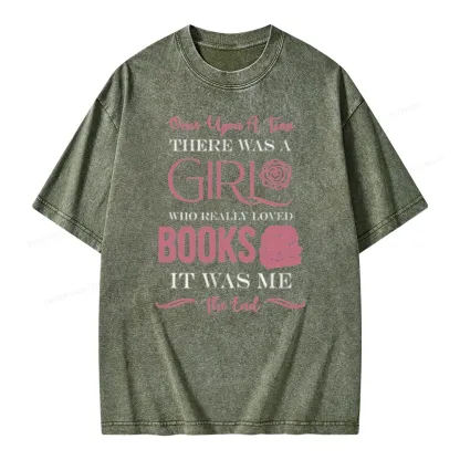 Pagewing The Girl Who Really Love Book Unisex Washed T-shirt