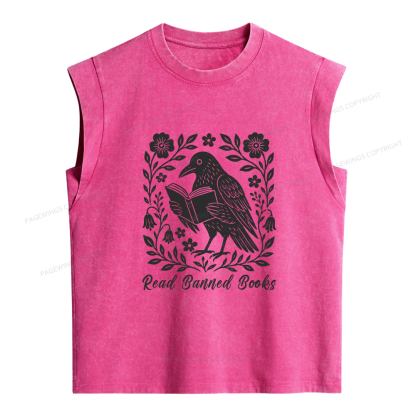 Pagewings Read Banned Books Women's Washed Tank Top