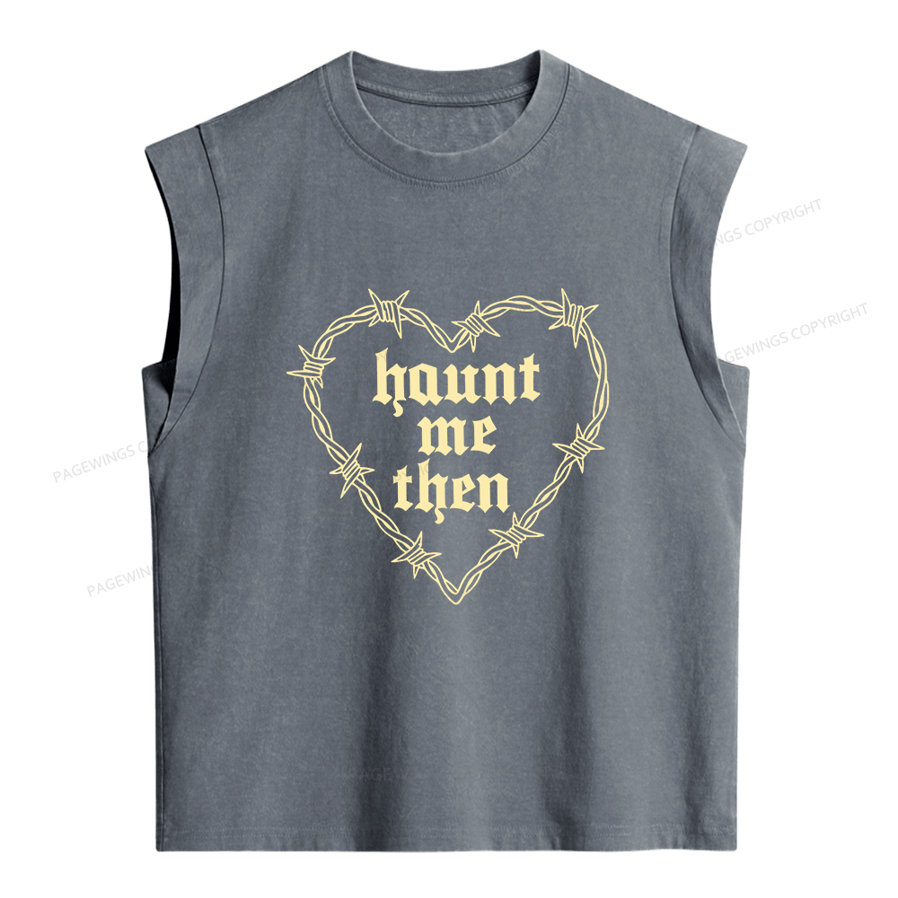 Pagewings Haunt Me Then Women's Washed Tank Top