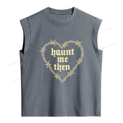 Pagewings Haunt Me Then Women's Washed Tank Top