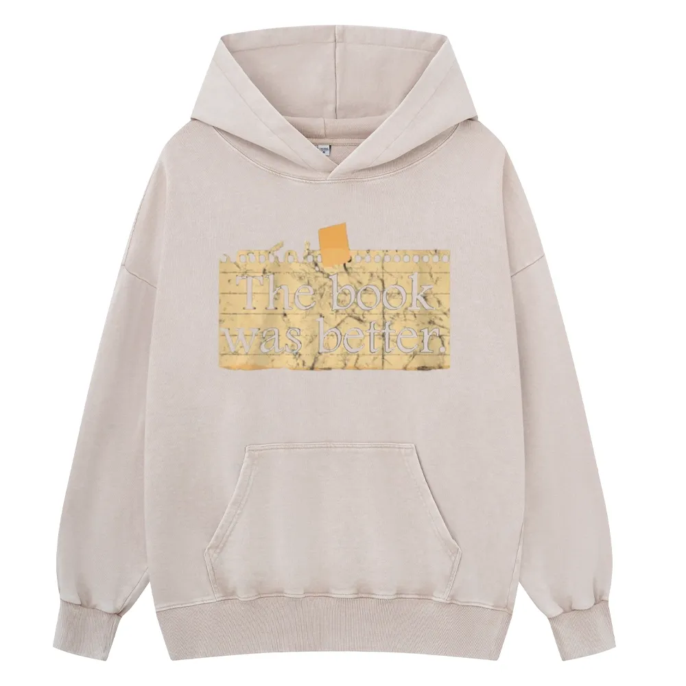 Pagewings The Book Was Better Unisex Washed Hoodie