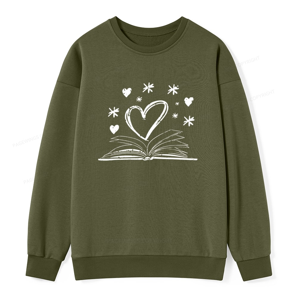 Pagewings Bookworm Librarian Valentines Day Book Unisex Classic Sweatshirt