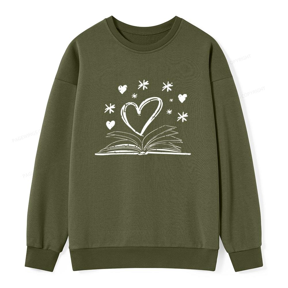 Pagewings Bookworm Librarian Valentines Day Book Unisex Classic Sweatshirt