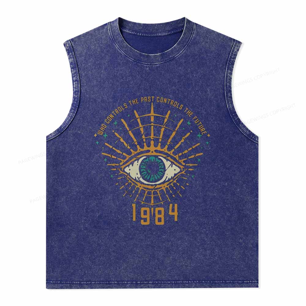 Pagewings George Orwell 1984 Unisex Washed Tank Top