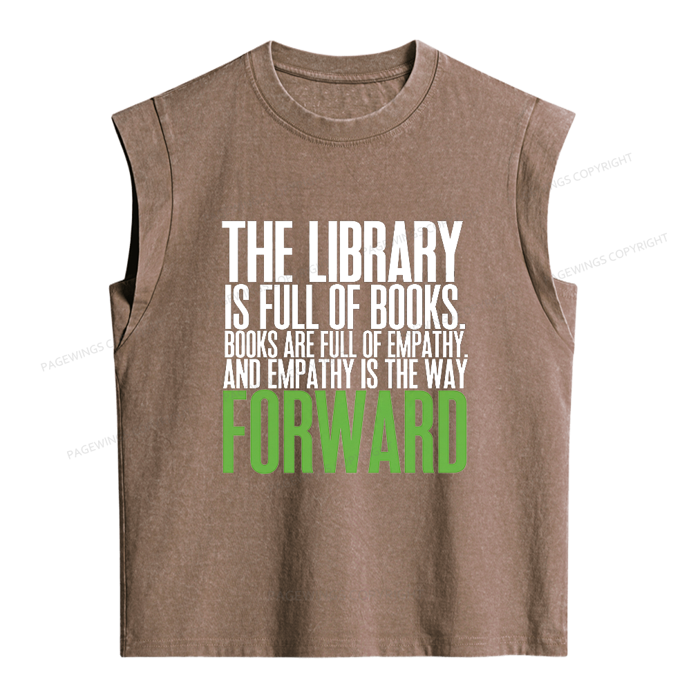 Pagewings Books Are Full of Empathy Women's Washed Tank Top