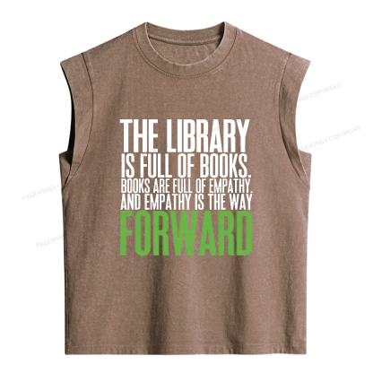 Pagewings Books Are Full of Empathy Women's Washed Tank Top