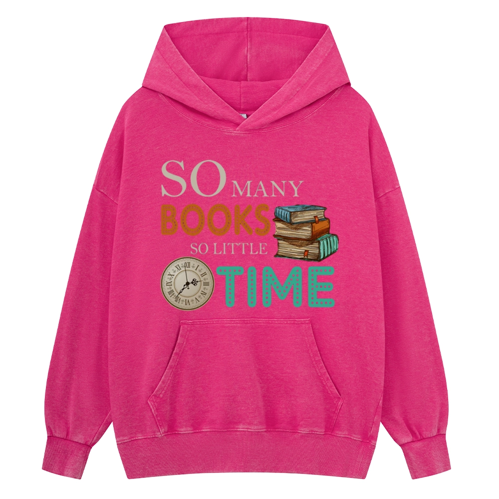 Pagewings So Many Books So Little Time Unisex Washed Hoodie