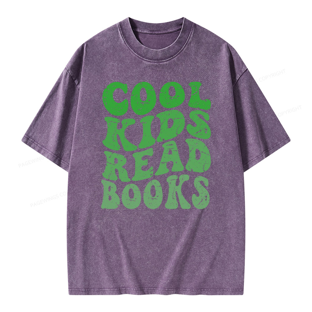 Pagewings cool kids read books Unisex Washed T-shirt