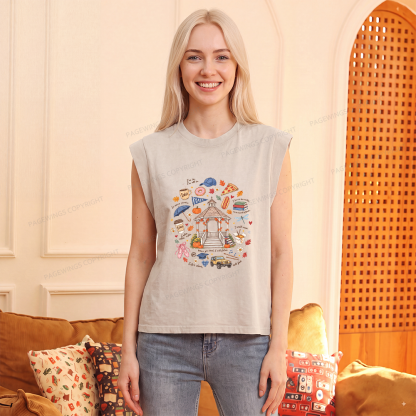 Pagewings Cozy Autumn Book Lover Women's Washed Tank Top