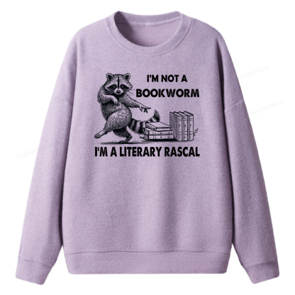 Pagewings I'm Not A Bookworm I'm A Literary Rascal Unisex Knit Sweatshirt