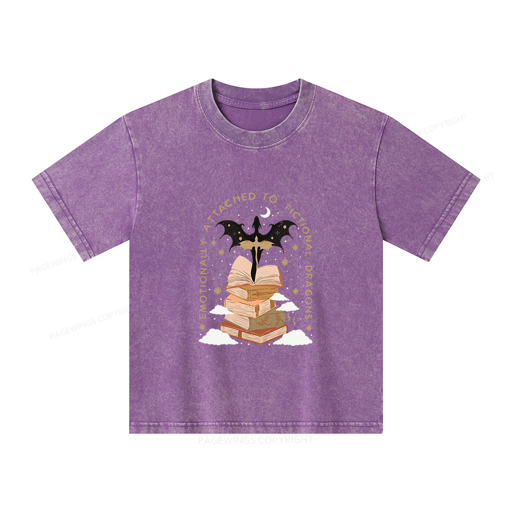 Pagewings Fantasy Romance Reader Gift Romantacy Unisex Kids Washed T-shirt