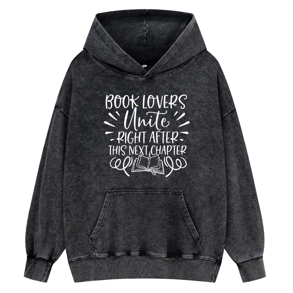Pagewings Book Lovers Unite Unisex Washed Hoodie