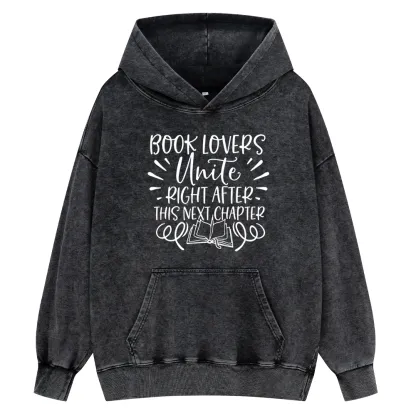 Pagewings Book Lovers Unite Unisex Washed Hoodie