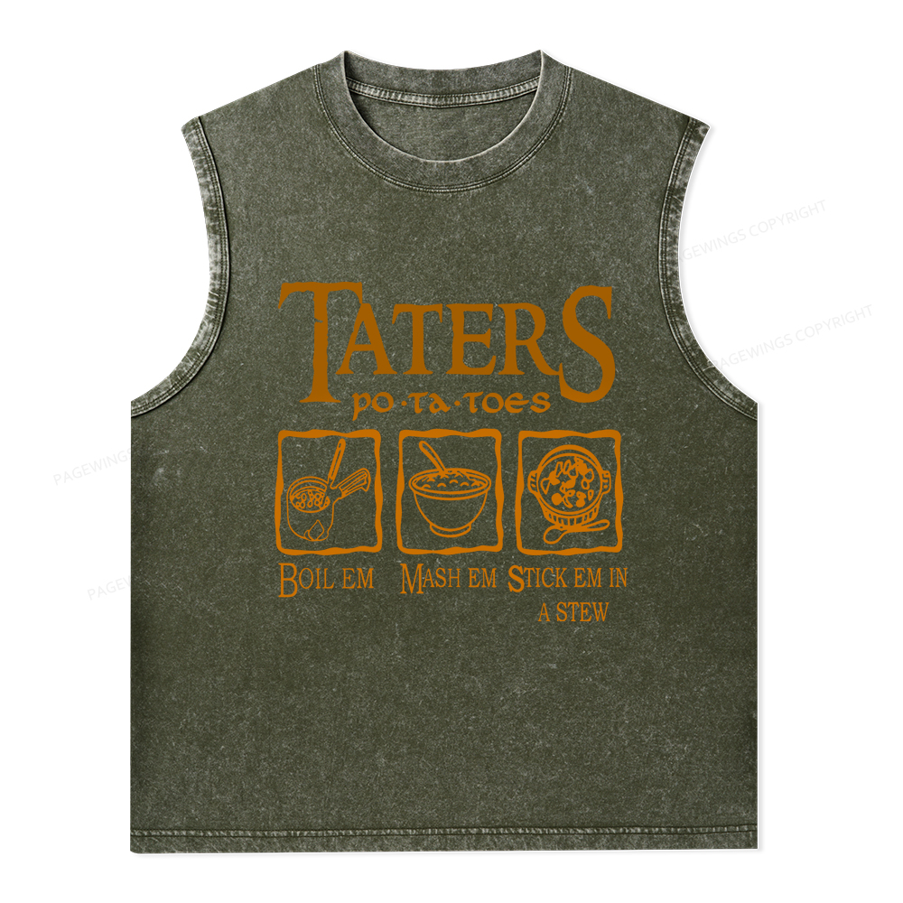 Pagewings Taters PoTaToes Unisex Washed Tank Top